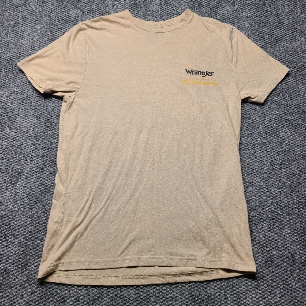 Wrangler Yellowstone Dutton Ranch Montana T-Shirt Tan Mens Medium KB2-22D